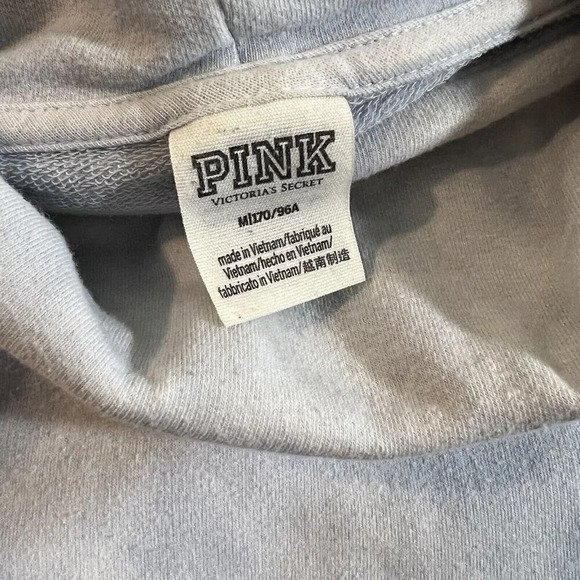 PINK Victorias Secret Pullover Sweater Medium Blue Ombre Cowl Neck Oversized Fit - Picture 7 of 9